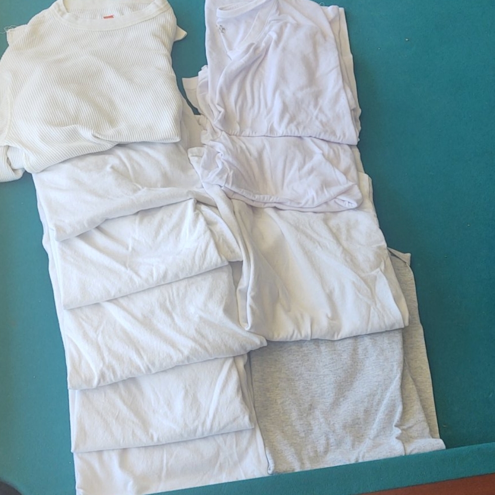 10 White shirts. Good condition. No stains.